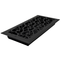 6 X 14 Victorian Floor Register - Flat Black