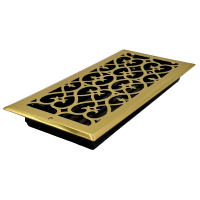 6 X 14 Victorian Floor Register - Brass Plated