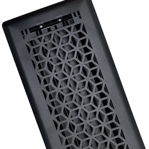 4 x 10 Vector Floor Register - Cast Iron Black Finish