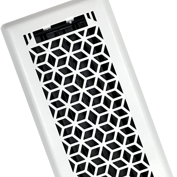 4 x 10 Vector Floor Register - Glacier White Finish