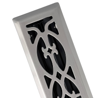 2 X 10 Victorian Floor Register - Brushed Nickel