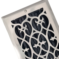 6 X 10 Victorian Floor Register - Brushed Nickel