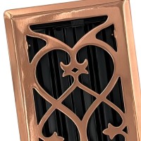 2 X 10 Victorian Floor Register - Copper