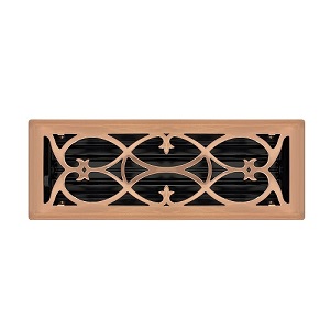 4 X 12 Victorian Floor Register - Copper