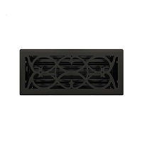 4 X 10 Victorian Floor Register - Flat Black