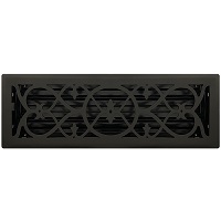 4 X 14 Victorian Floor Register - Flat Black