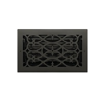 6 X 10 Victorian Floor Register - Flat Black