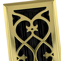 2 X 10 Victorian Floor Register - Brass Plated