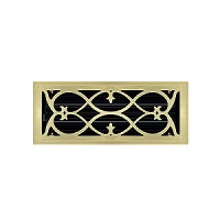 4 X 10 Victorian Floor Register - Brass Plated