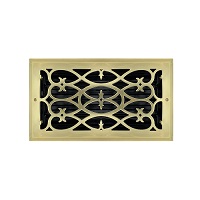 6 X 10 Victorian Floor Register - Brass Plated