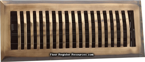 Zoroufy 4 X 14 Classic Floor Register - Antique Brass