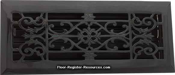 Zoroufy 2 X 12 Decorative Floor Register - Antique Black