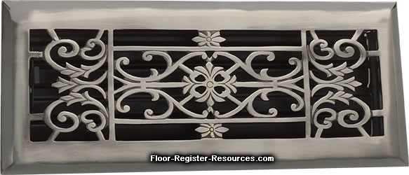 Zoroufy 4 X 10 Decorative Floor Register - Antique Pewter
