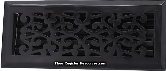 Zoroufy 4 X 12 Scroll Floor Registers - Antique Black